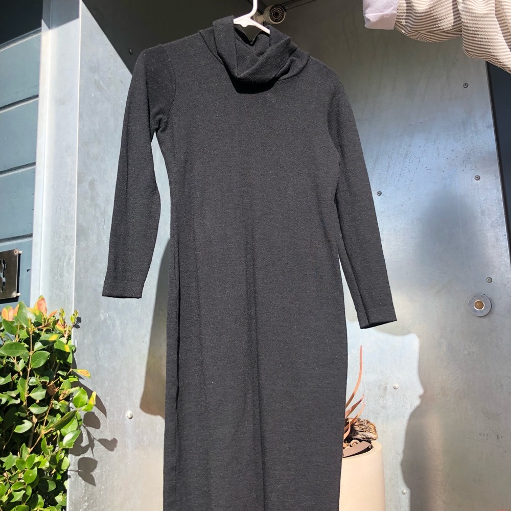 Black turtleneck sweater dress